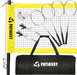 Badminton Set Professional Badminton Sets for Backyards with Net, Winch System, 4 Badminton Rackets, 2 Goose Feather Shuttlecocks and Carrying Bag