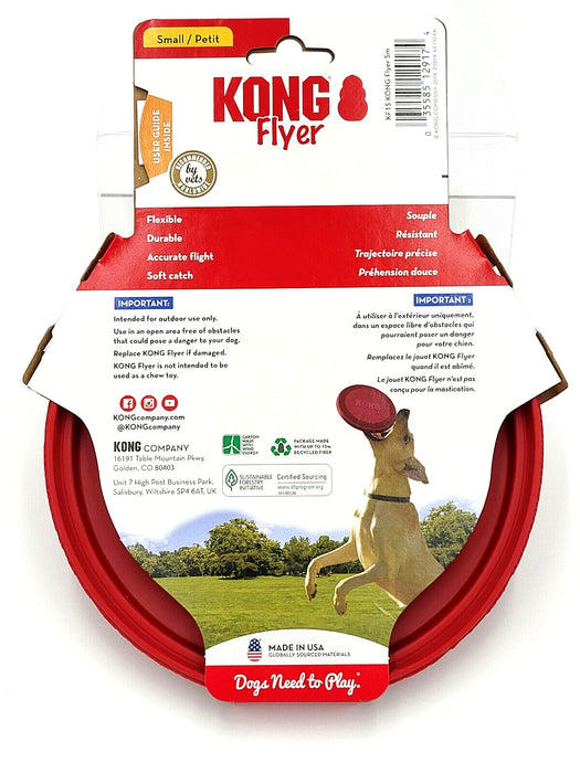 KONG Flexible Flyer Durable Rubber Small 7.5 Inch Frisbee Dog Fetch Toy